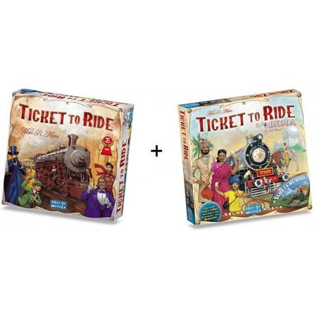 Spel - Ticket to Ride USA met uitbreiding Map Collection - India/Zwitserland - Combi Deal