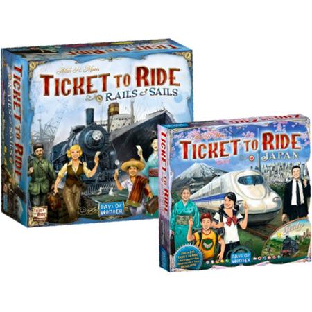Spelvoordeelset Days of Wonder bordspel Ticket to Ride - Rails & Sails inclusief basisspel & Uitbreiding Ticket to Ride - Japan/Italy