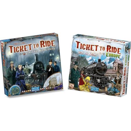 Ticket to Ride Spellenbundel - Bordspel -2 stuks- Europa (Basisspel) & Uitbreiding UK & Pennsylvania