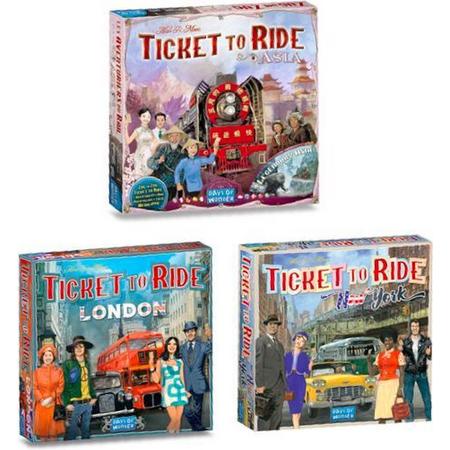 Ticket to Ride Uitbreidingsspelvoordeelset Asia & London & New York