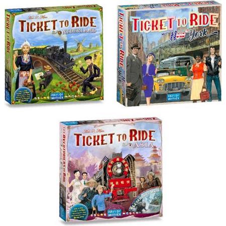 Ticket to Ride Uitbreidingsspelvoordeelset Nederland & Azie/Asia & New York