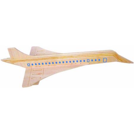 Bouwpakket 3D Puzzel Vliegtuig Concorde-hout