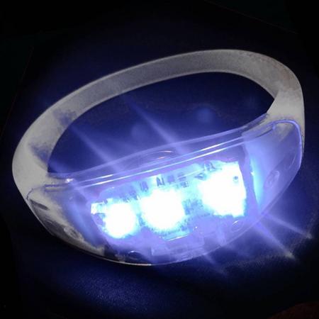 Sound activated LED armbanden, lichtgevende armbanden, muziek armband, wit, 5 stuks
