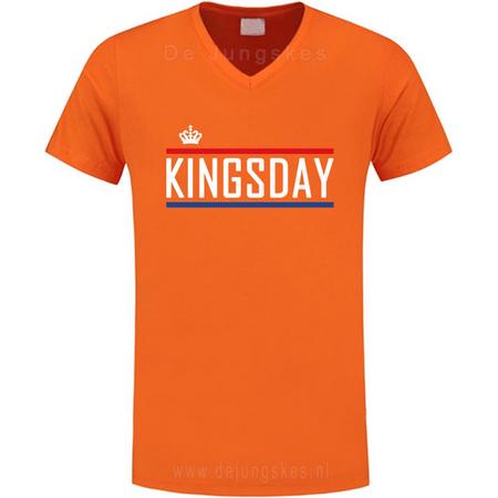 Koningsdag Heren T-Shirt oranje KINGSDAY maat M