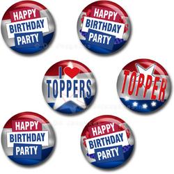 Toppers Buttons Happy Birthday Party