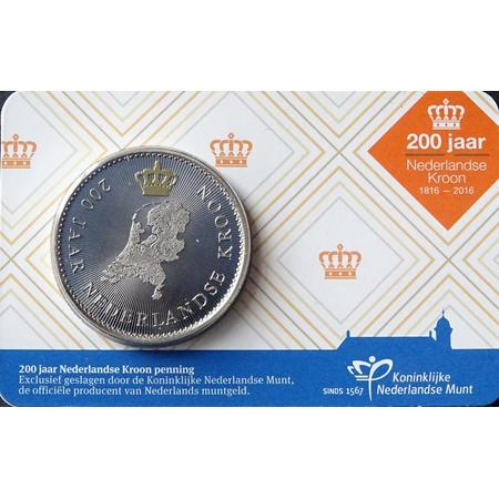 200 jaar Nederlandse Kroon penning 2016 in coincard