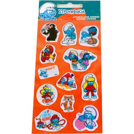 De Smurfen Stickervel Junior Oranje/blauw 12 Stickers