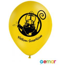Ballonnen “Welkom Sinterklaas” Geel (Helium)