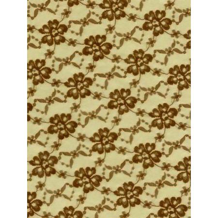 Decopatch papier bruin romantische bloemenprint