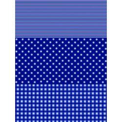 Decopatch papier donkerblauw/blauw strepen, stippen en blokjes
