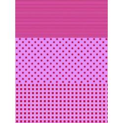 Decopatch papier donkerroze/roze strepen, stippen en blokjes