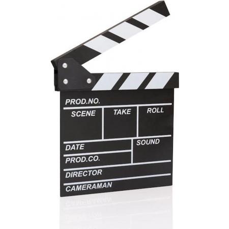 Decopatent® Filmklapper Krijtbord - Hout - Decoratie voor filmfans - Film Movie regisseur clapper board - Clapboard - 20 x 20 Cm