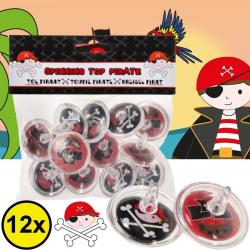  ®   12 STUKS Piraten Tollen - Traktatie Uitdeelcadeautjes voor kinderen - Klein Speelgoed Traktaties tol