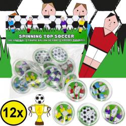  ®   12 STUKS Voetballers Tollen - Traktatie Uitdeelcadeautjes voor kinderen - Klein Speelgoed Traktaties tol