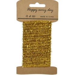 Goud lametta lint ijzerdraad op rol 200 cm - Hobby ijzerdraad goud - Kerstartikelen