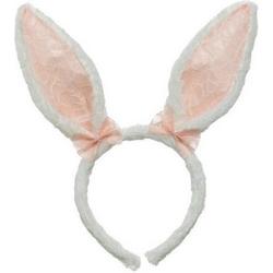 Wit/roze Paashaas oren verkleed diadeem voor kids/volwassenen - Pasen/Paasviering - Verkleedaccessoires - Feestartikelen