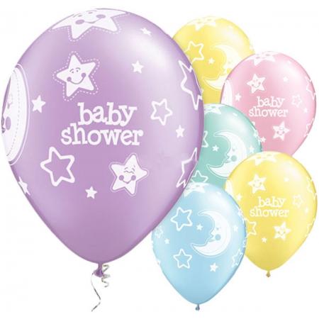 Ballonnen ‘Babyshower’ Assorti - 6 stuks