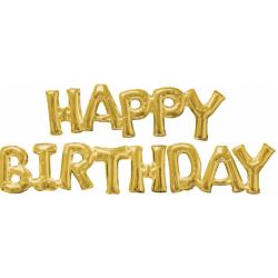 Folieballon ‘Happy Birthday’ - Goud