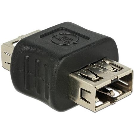 DeLOCK 2xUSB2.0-A USB2.0-A USB2.0-A Zwart, Zilver kabeladapter/verloopstukje