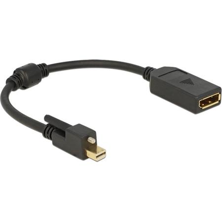DeLOCK 62638 0.25m Mini DisplayPort DisplayPort Zwart DisplayPort kabel