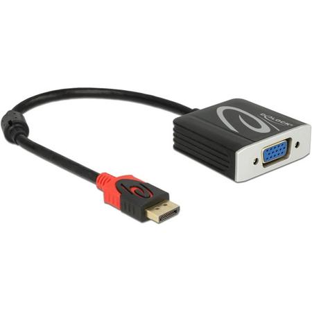 DeLOCK 62967 0.2m DisplayPort VGA (D-Sub) Zwart video kabel adapter