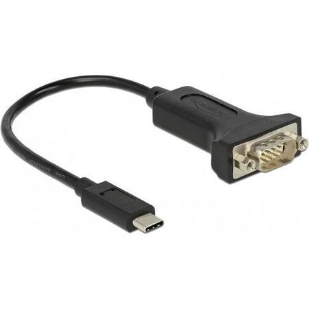 DeLOCK 63908 kabeladapter/verloopstukje USB C RS-232 Zwart