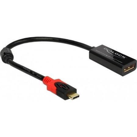 DeLOCK 63928 video kabel adapter 0,2 m USB Type-C DisplayPort 20 pin Zwart, Rood
