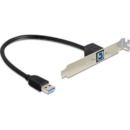 DeLOCK 83180 USB A USB B Zilver, Zwart kabeladapter/verloopstukje