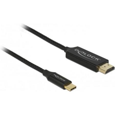 DeLOCK 84904 video kabel adapter 1 m USB C HDMI Zwart