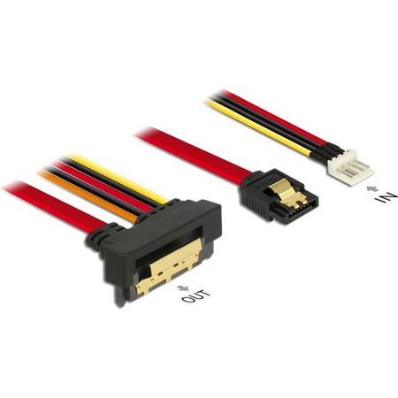 DeLOCK 85233 SATA-kabel 0,3 m SATA 7-pin SATA 22-pin Zwart