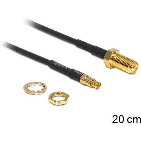DeLOCK 88483 coax-kabel RP-SMA TS-9 0,2 m Zwart