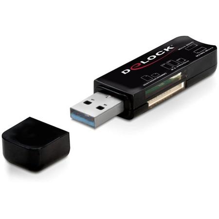 DeLOCK 91718 USB 3.0 Zwart geheugenkaartlezer