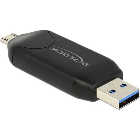 DeLOCK 91734 USB/Micro-USB Zwart geheugenkaartlezer