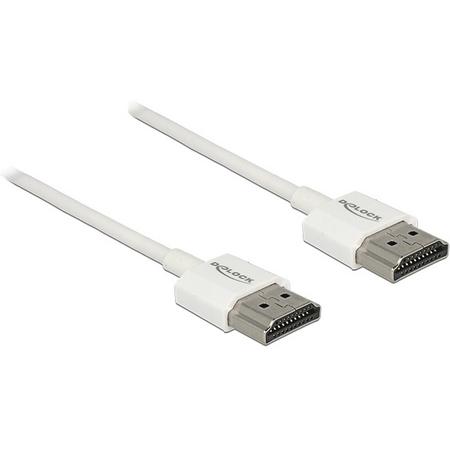 DeLOCK Dunne Actieve HDMI kabel - versie 2.0 (4K 60Hz) / wit - 4,5 meter