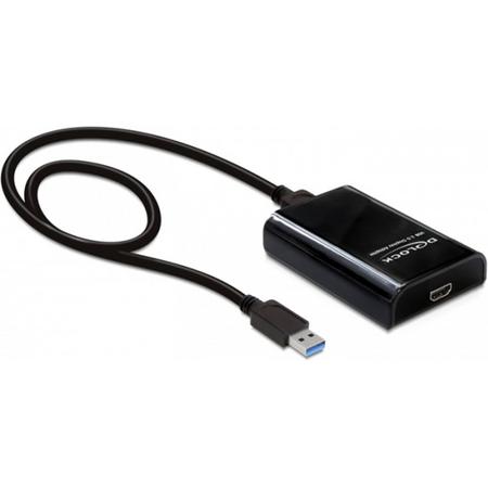 DeLOCK USB 3.0/HDMI USB 3.0-micro HDMI Zwart kabeladapter/verloopstukje