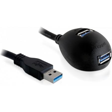 Delock - 2-Poorts USB Hub - Zwart