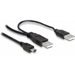 Delock USB 2.0 A Male naar USB 2.0 Mini Male - 1 m