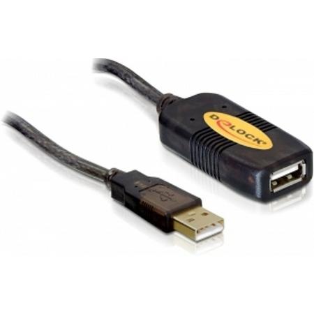 USB 2.0 Verlengkabel met Versterker - Zwart - 10 meter