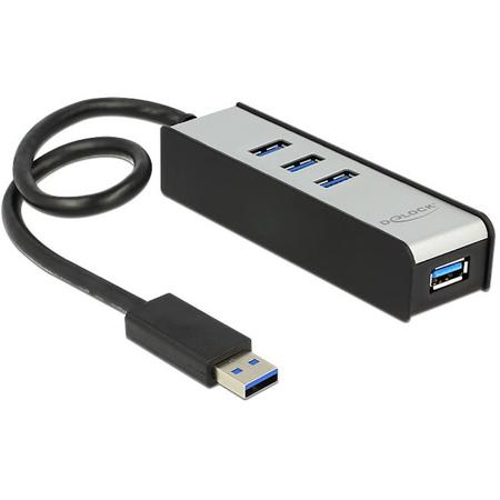 USB-HUB Delock 4-Port USB3.0, Aluline extern