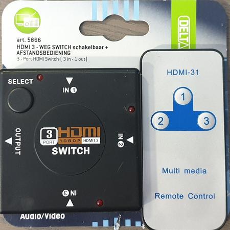 HDMI 3 - weg switch  schakelbaar met afstandsbediening