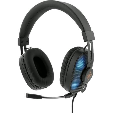 DELTACO GAMING GAM-074, RGB Stereo Gaming Headset met microfoon, 2 m kabel, 50 mm luidspreker, zwart