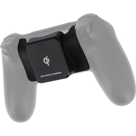 DELTACO GAMING GAM-082, Qi draadloze oplader ontvanger voor PS4 game controller, zwart