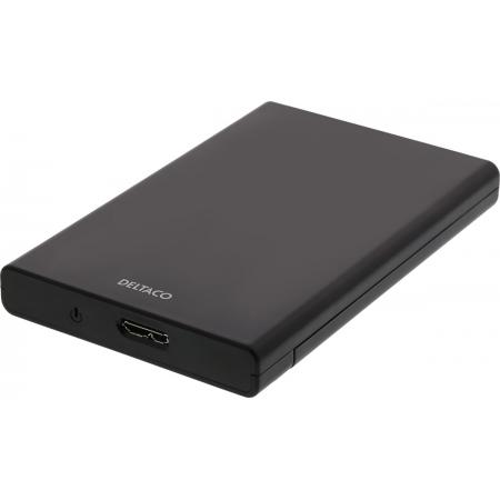 DELTACO MAP-K2568 Externe 2,5” SSD behuizing USB 3.1 Gen 1 - Schuifbare cover - Zwart