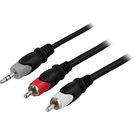 DELTACO MM-139, 3.5mm 2 x RCA Multi kleuren audio kabel, 1m