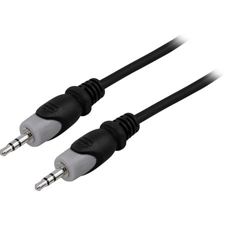 DELTACO MM-153, 3.5mm - 3.5mm Zwart, Grijs audio kabel, 10m