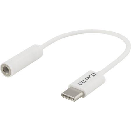 DELTACO USBC-1143 USB-C naar 3,5 mm stereo Adapter