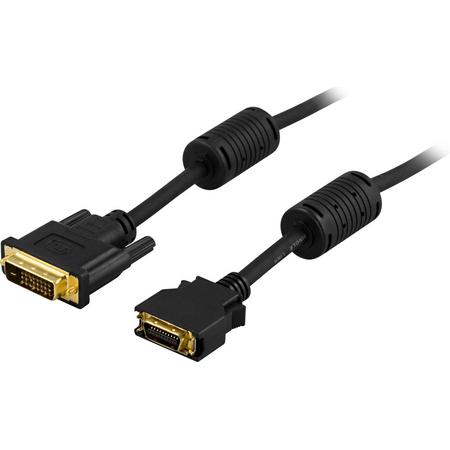 Deltaco DVI-606B, DVI-D video kabel adapter, zwart, 3m