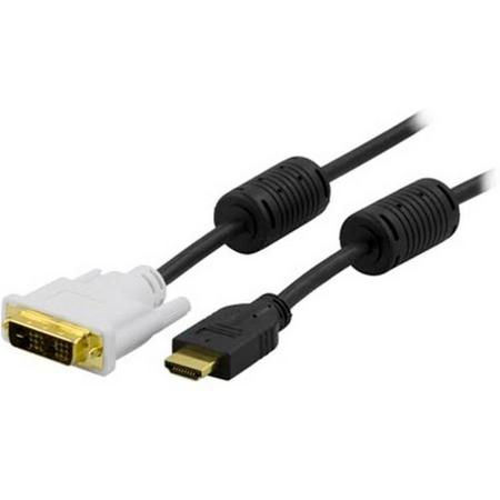 Deltaco HDMI-118, HDMI - DVI  video kabel adapter, 15m