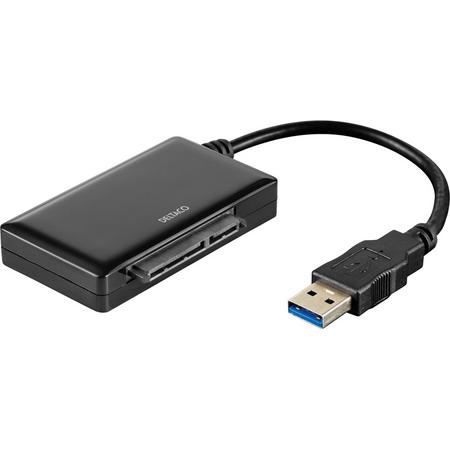 Deltaco USB3-SATA6G3 USB 3.0 naar SATA 5Gb/s adapter voor 3.5 HDD en 2.5 HDD/SSD zwart