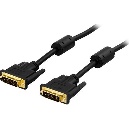 Deltaco VE011-B, DVI-D Single Link kabel - 3m